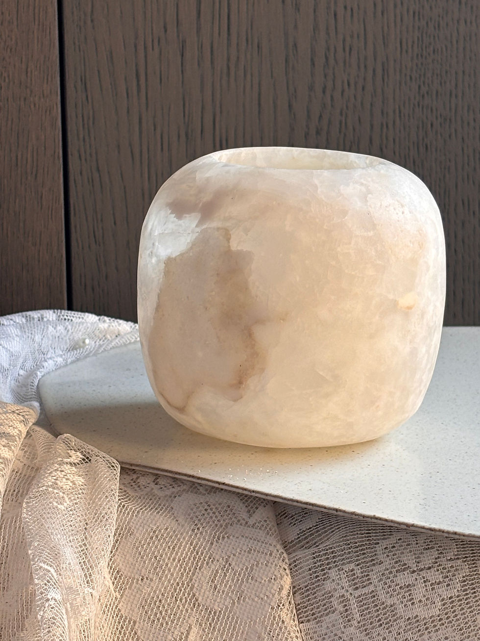Thumbnail: Alabaster waxinelichthouder los “Pearls” (diverse keuzes)