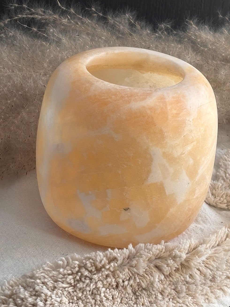 Thumbnail: Alabaster rond waxinelichthouder “Zayel” (L)