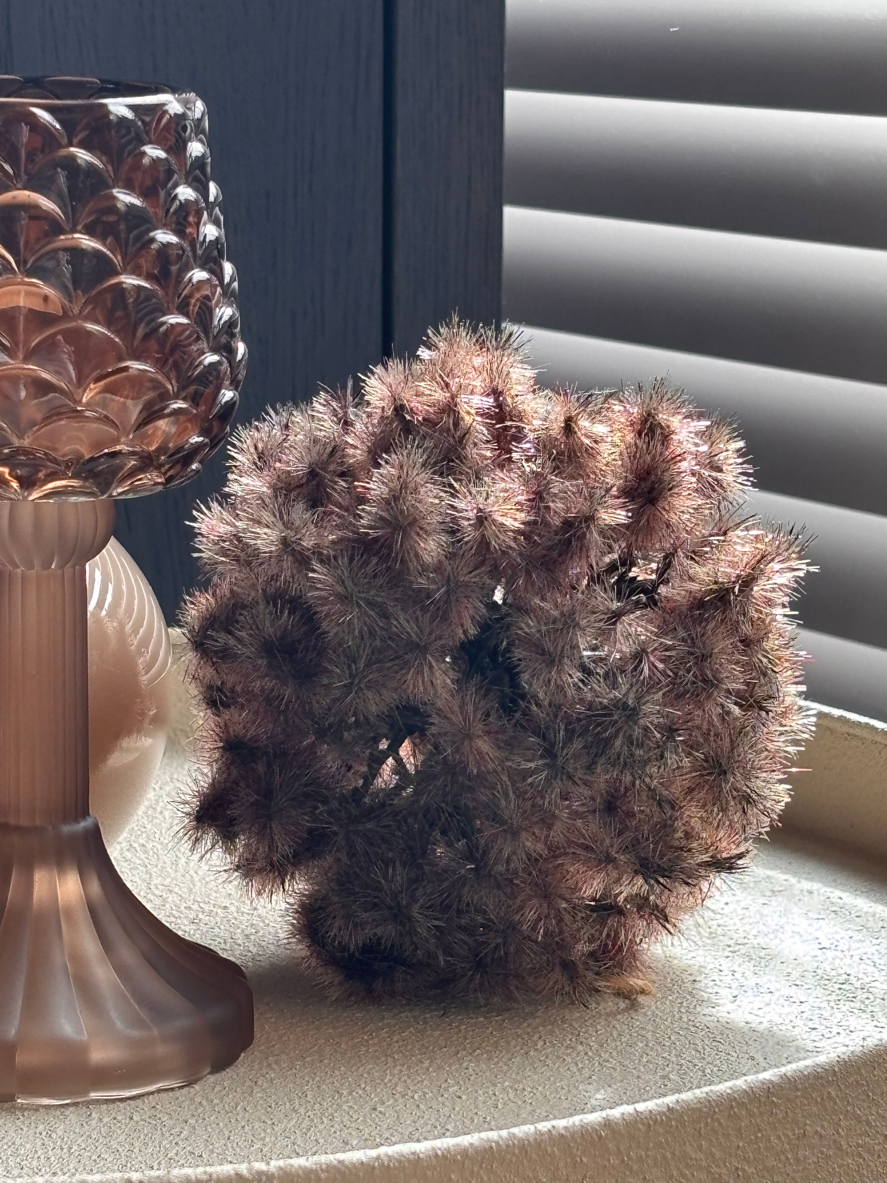 Dandelion Decoratiebal Bruin – Ø 12 cm