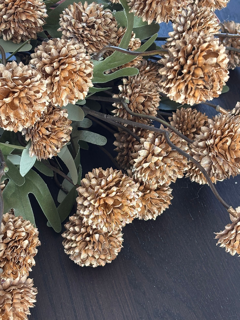 Thumbnail: Kunstbloem pompom “Bronze glow” (50 cm)