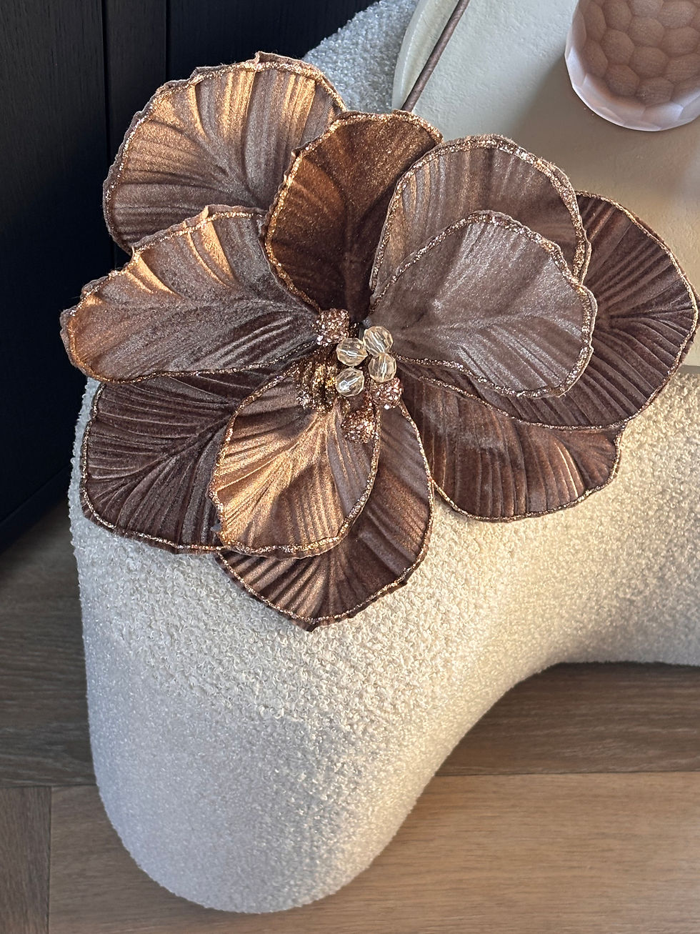 Thumbnail: Statement kunstbloem “Valentina” velvet brown (60 cm)