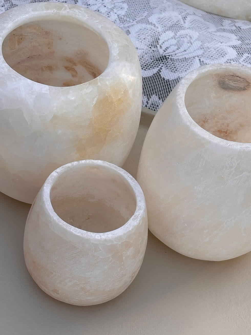 Thumbnail: Alabaster waxinelichthouder set 11. “Alba”
