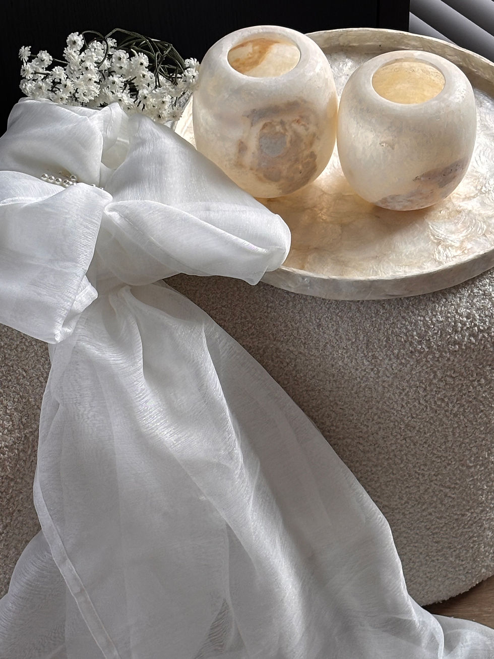 Thumbnail: Alabaster waxinelichthouder set 22. “Samira”