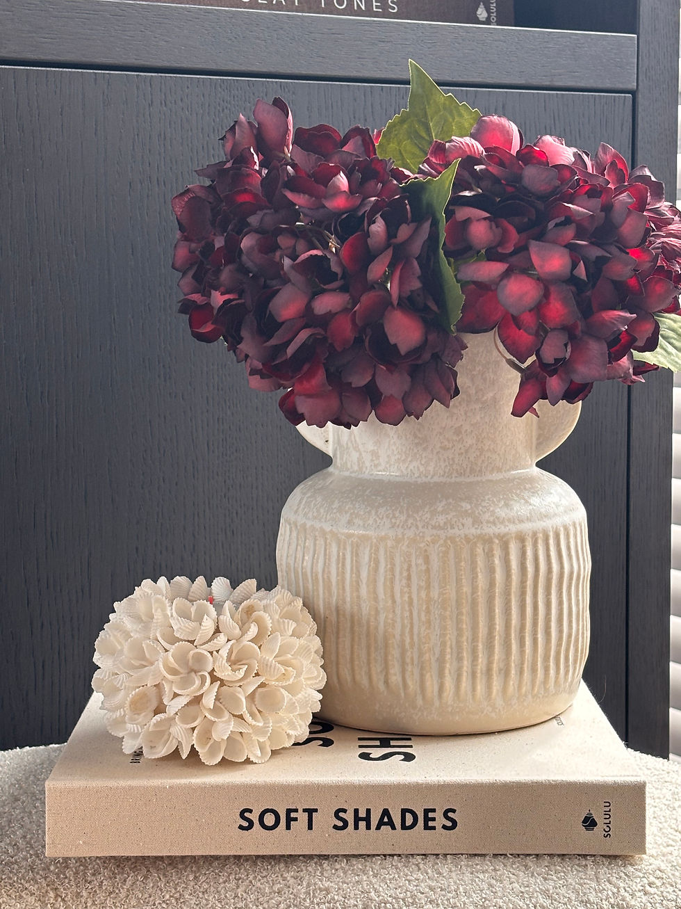 Thumbnail: Kunstbloem Hydrangea Flower Burgundy Small (33 cm)