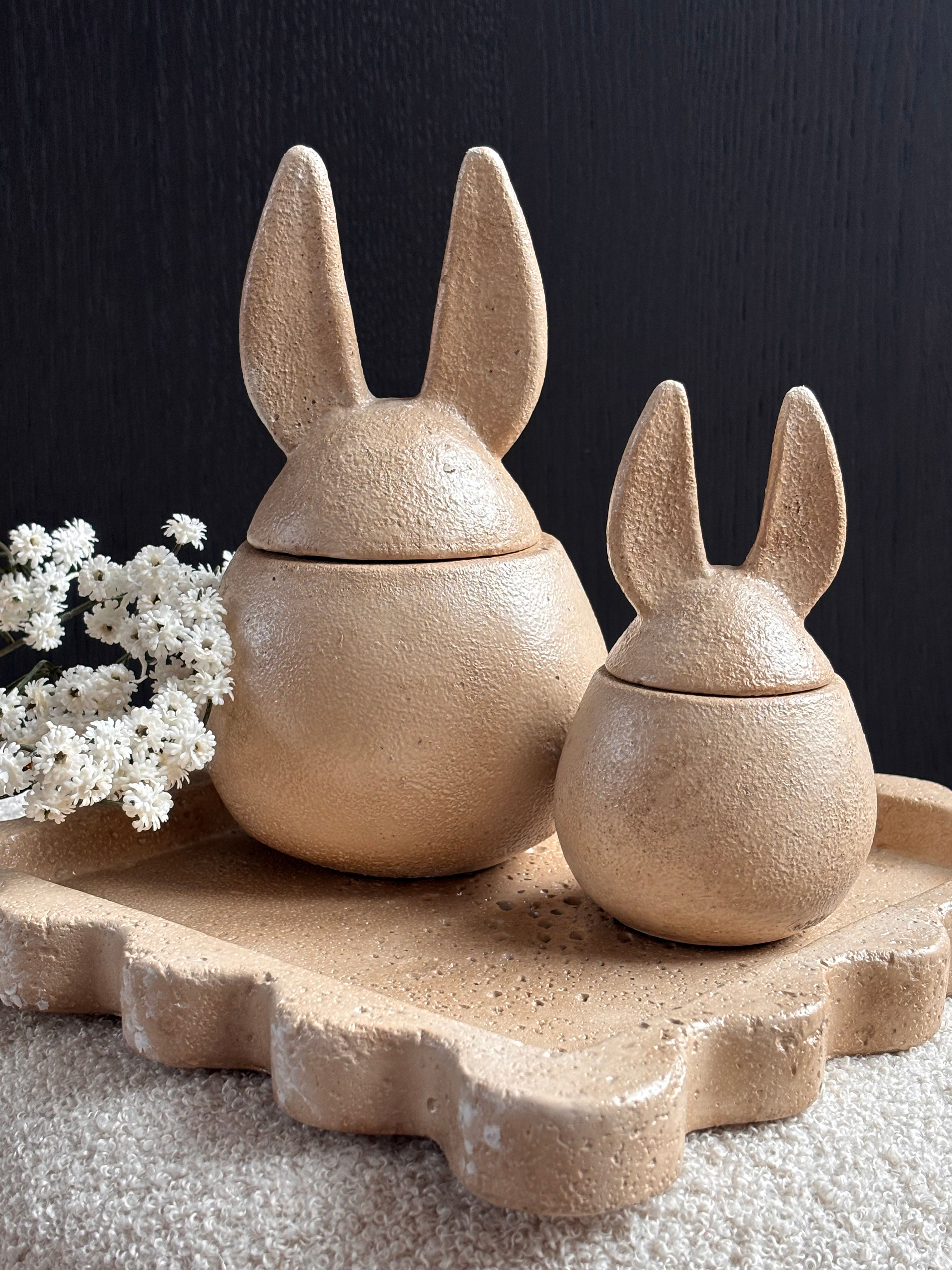  “Livia” Bunny Opbergpotjes Set – Aardewerk