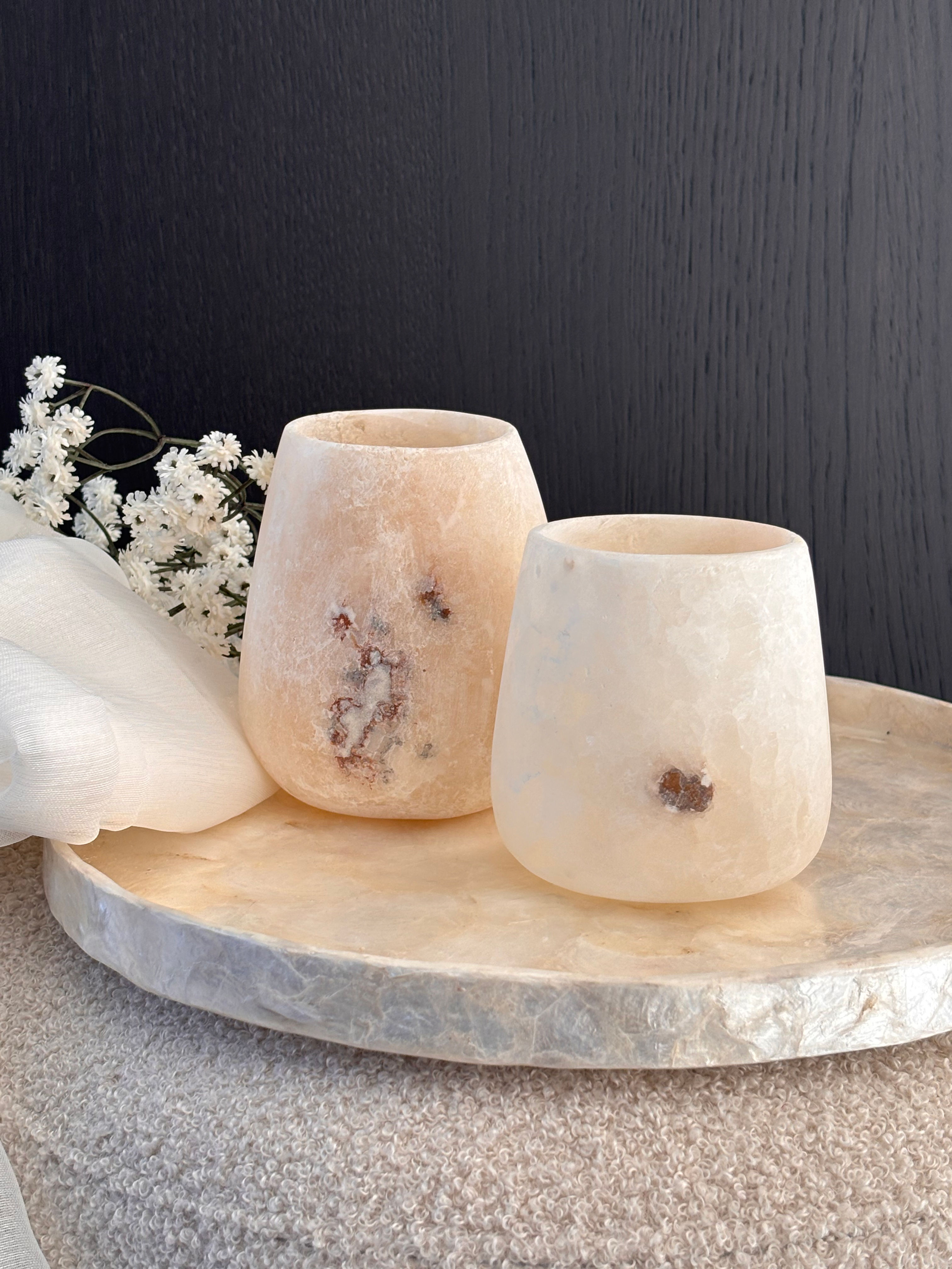 Alabaster waxinelichthouder set 10. “Sahar”