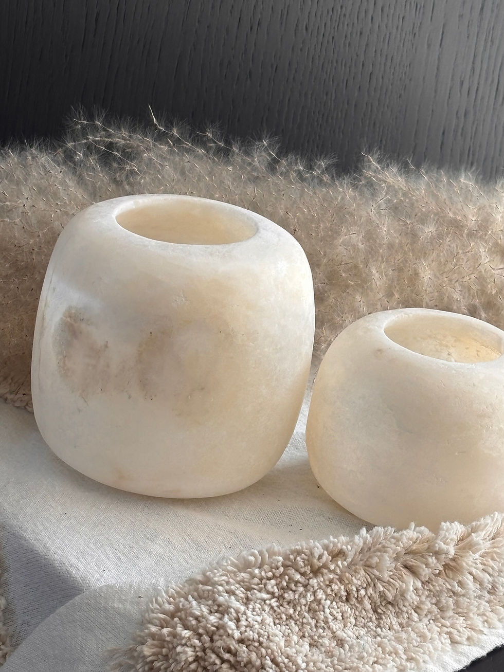 Thumbnail: Alabaster waxinelichthouder set 2. “Sara”