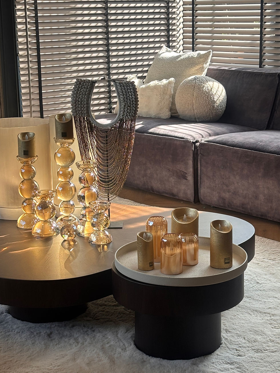 Thumbnail: Diga Colmore kaarsenhouder goud glans kristal glas (M)