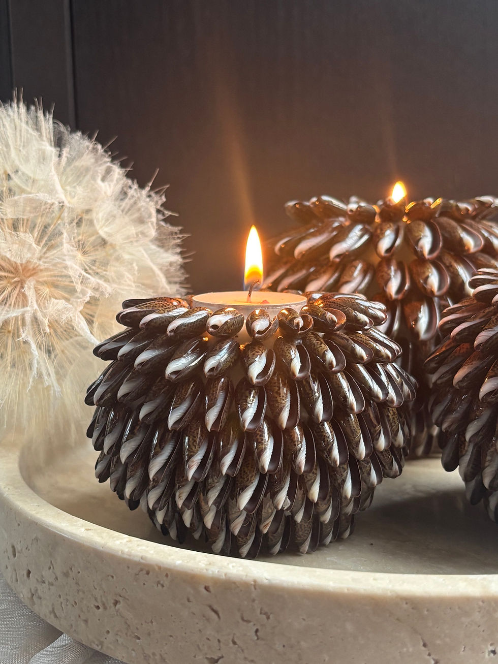 Thumbnail: Luxe waxinelichthouder “Mocca Glow” (beschikbaar in 3 afmetingen)