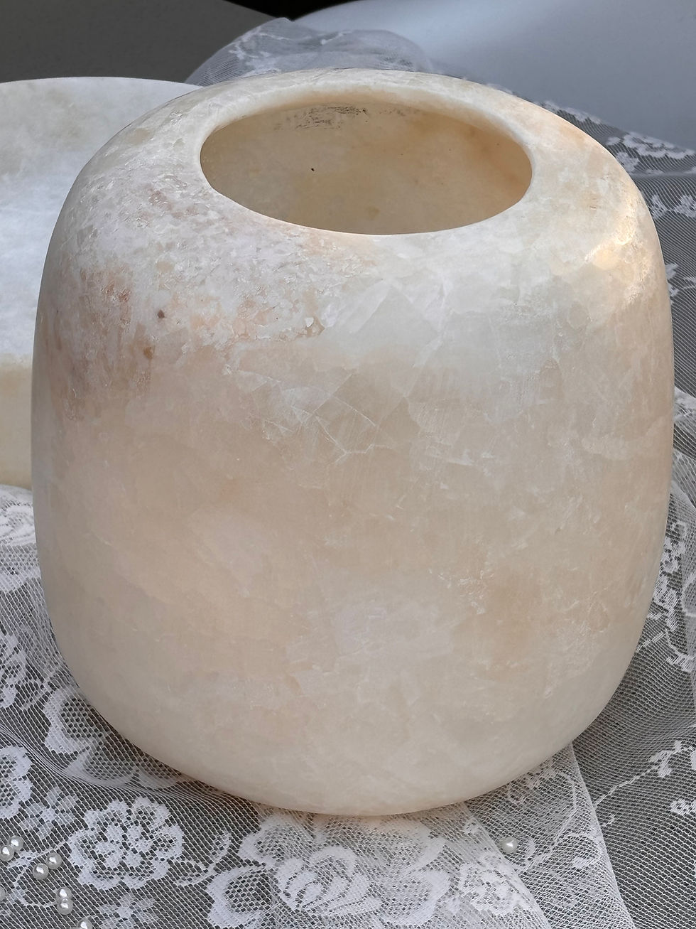 Thumbnail: 3. Alabaster waxinelichthouder wit “Perla del Mar” (XXXL)
