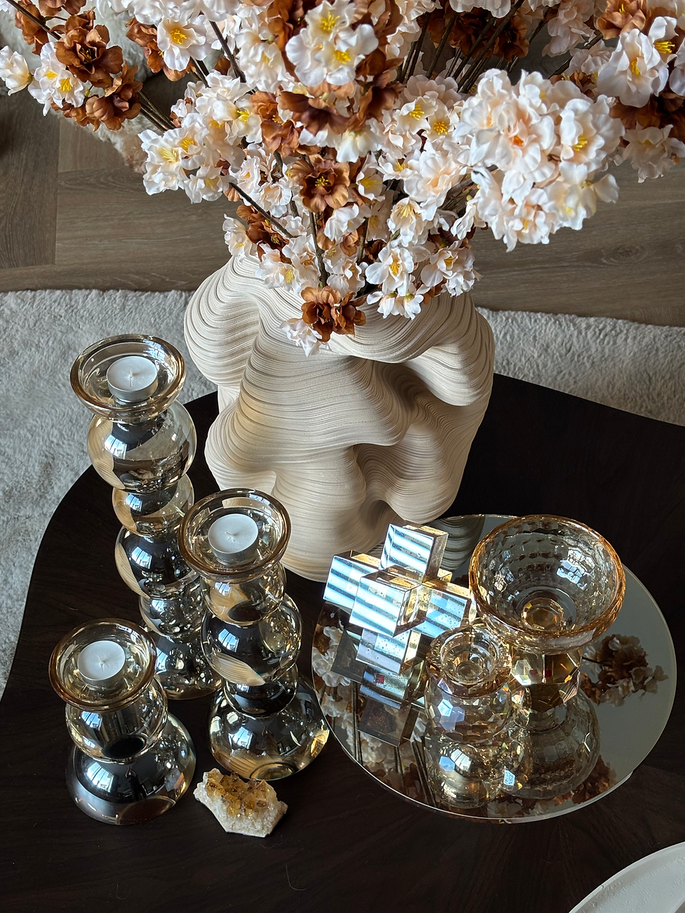 Thumbnail: Kunsttak Prunus malaga/spray beige 84 cm