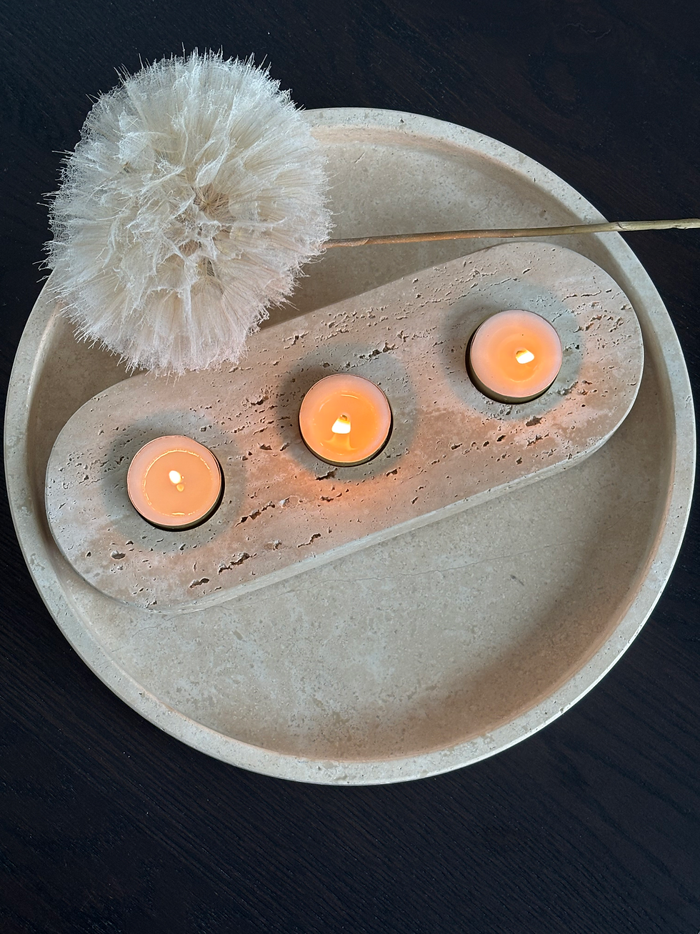 Thumbnail: Mooisa travertine dienblad rond met rand Ø30 x 3cm