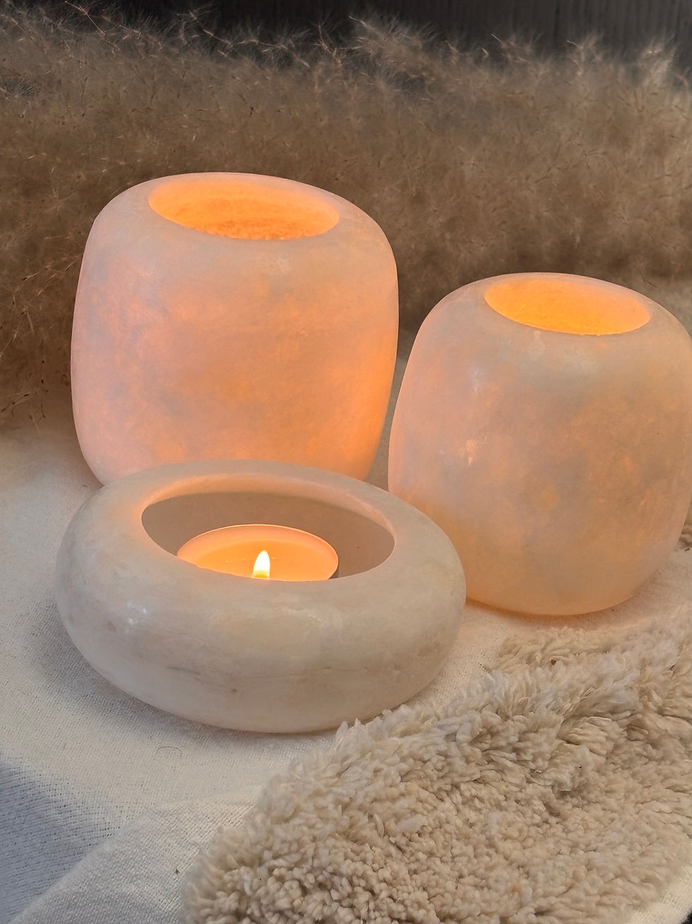 Thumbnail: Alabaster waxinelichthouder set 12. “Lior”