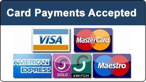 We accept all major Credit & Debit Cards