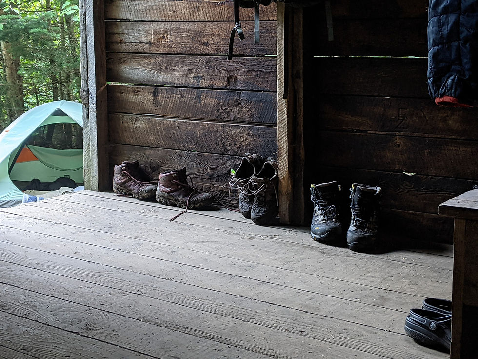 Breaking for the night at Tillotson camp, Long Trail