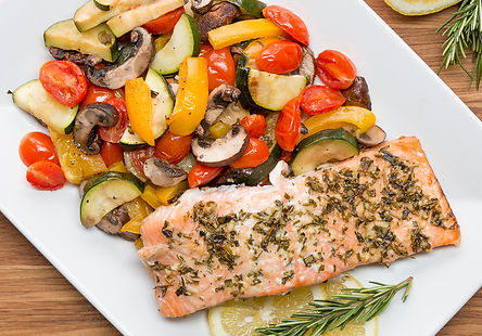 Baked Salmon with Roasted Vegetables