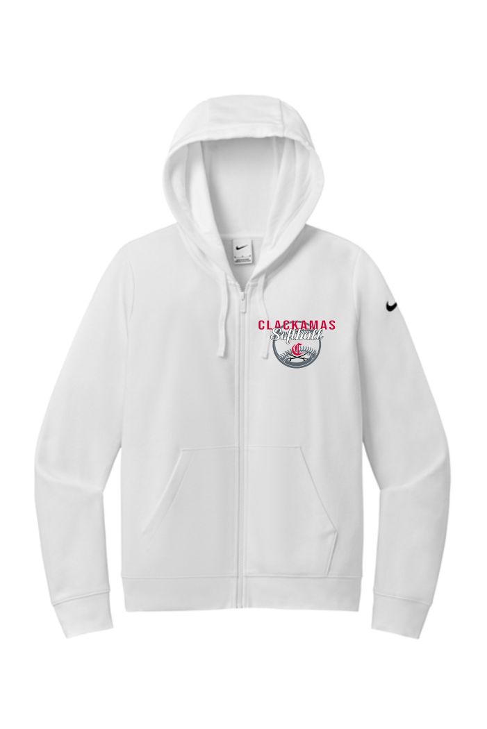 Thumbnail: Nike Women's Club Fleece Sleeve Swoosh Full-Zip Hoodie