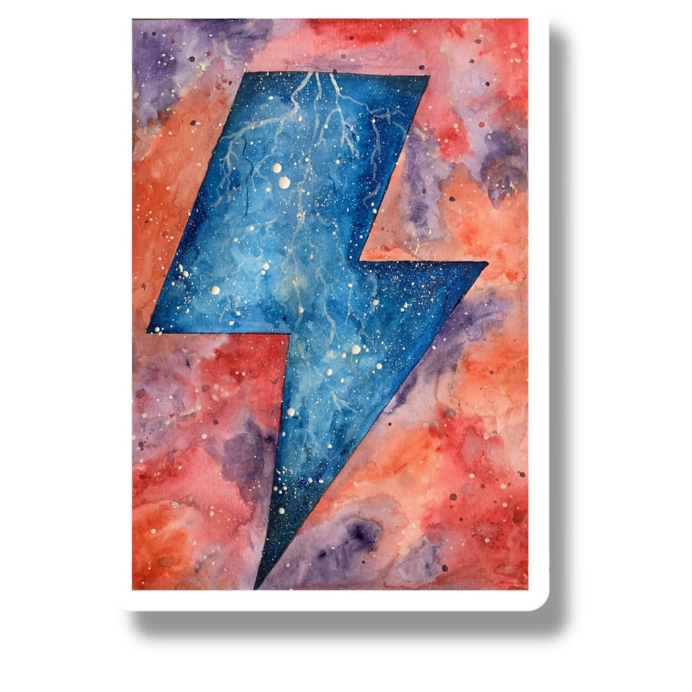 Lightening bolt watercolour art print