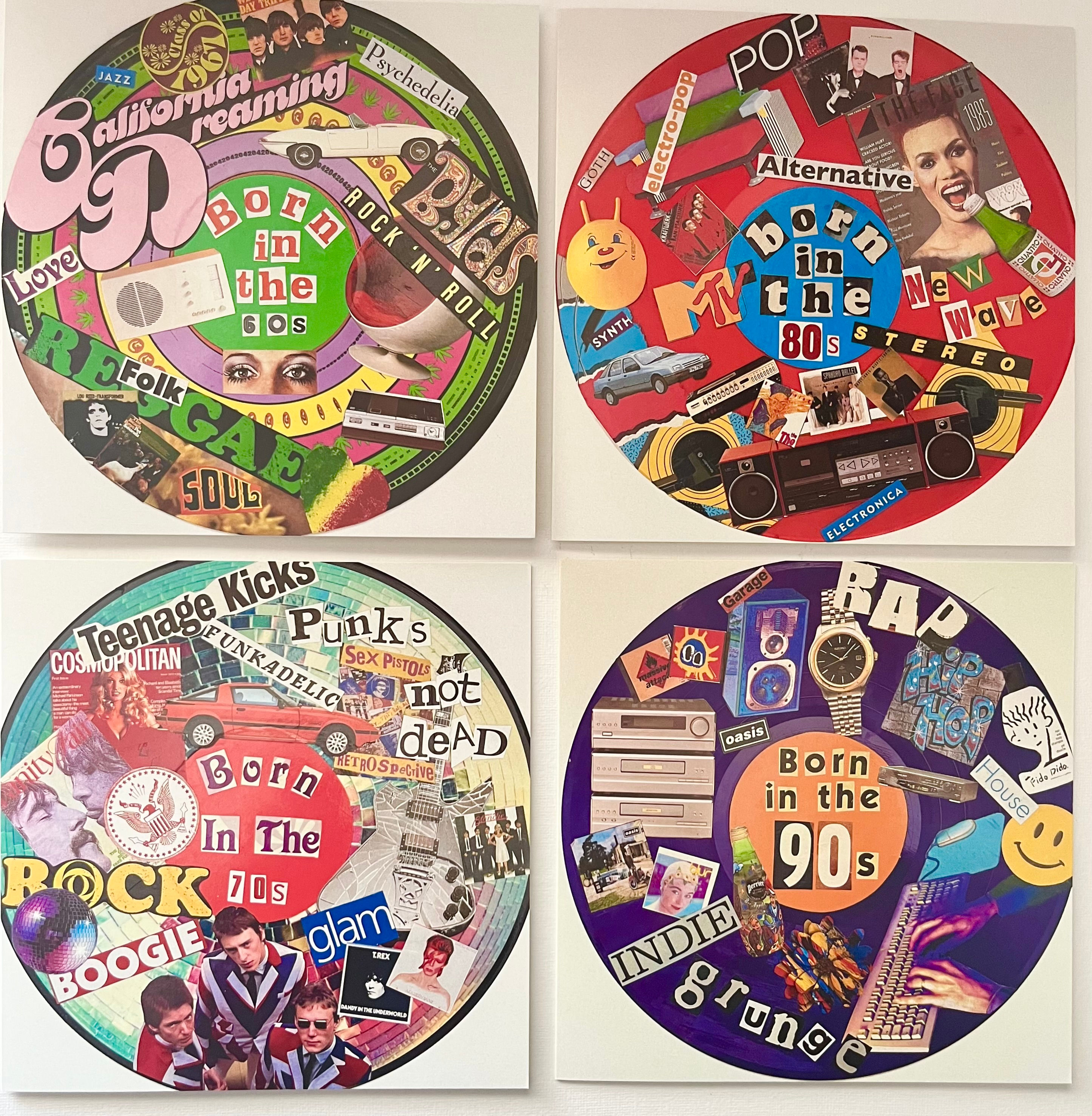 Decades Milestone Birthday Cards, set of 4