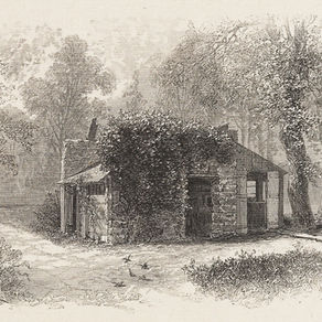 'The Cabin' ~ engraving by Francis Scott King, after William Hamilton Gibson ca. 1880-1910
