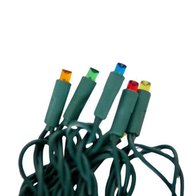 5MM, 50L, Multi LED Strand 6" Spacing Balled