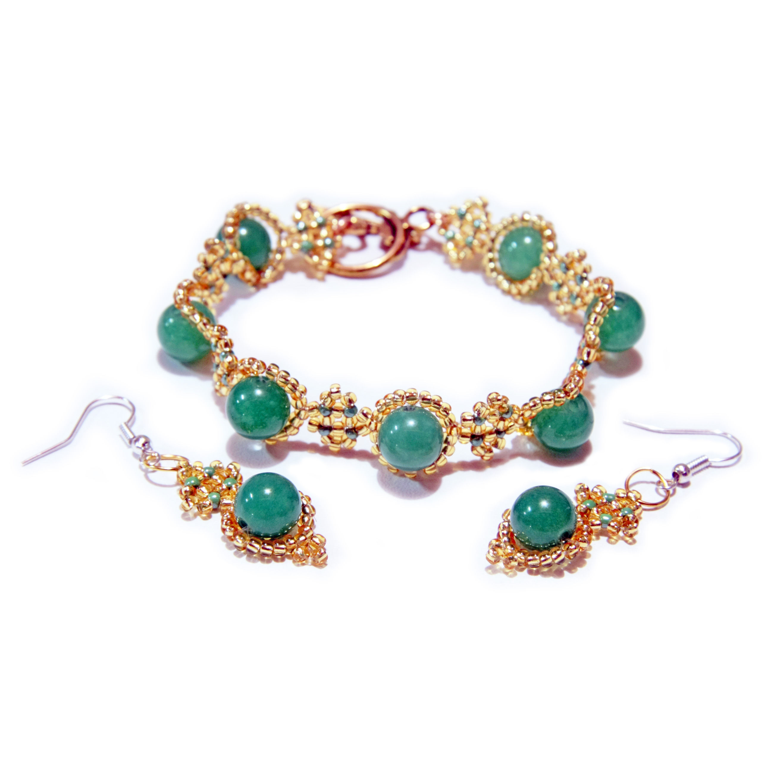 Conjunto Brazalete y Aretes JADE