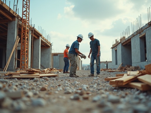     Construction site showing active building work