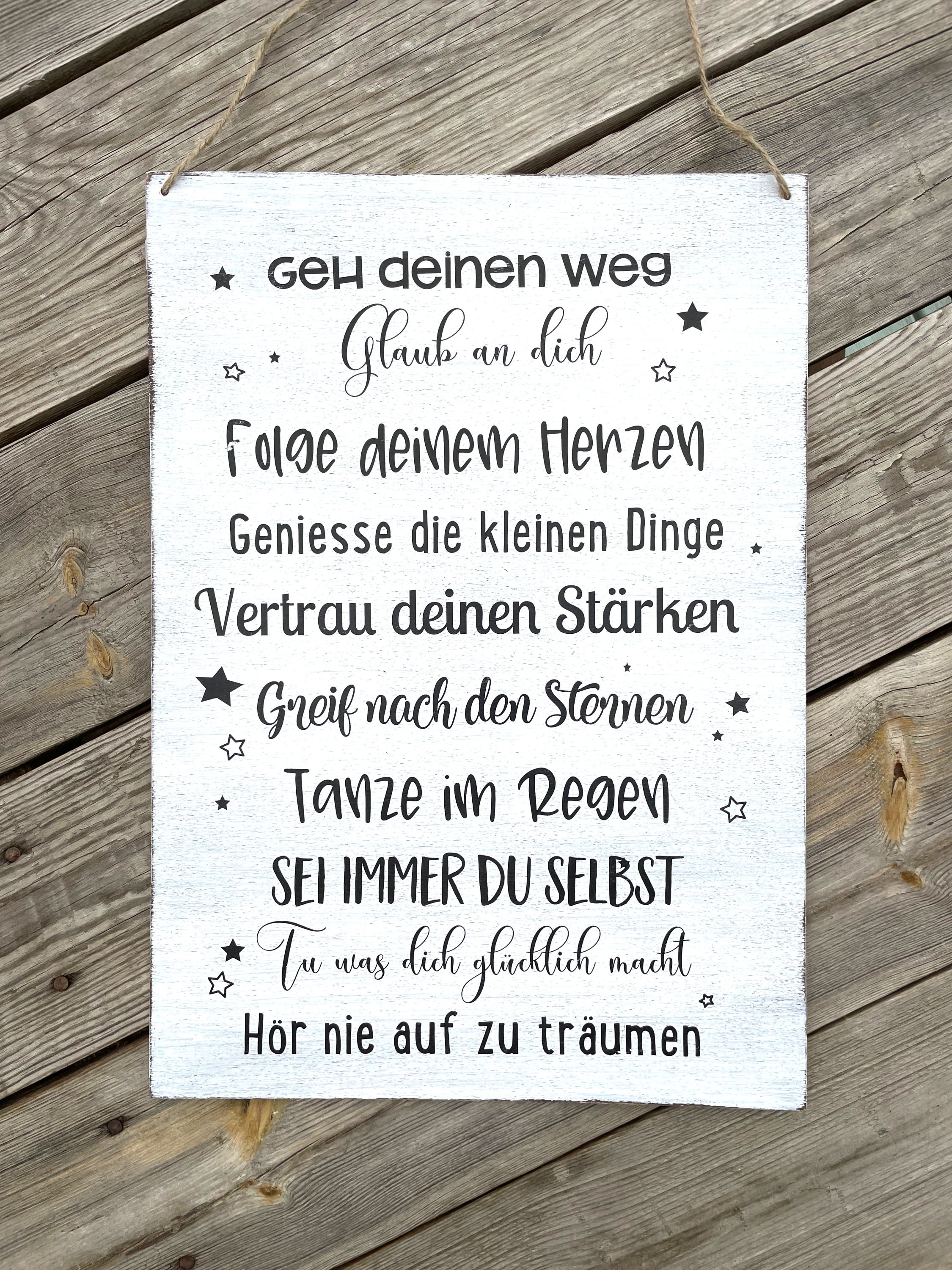 Holzschild GEH DEINEN WEG A3