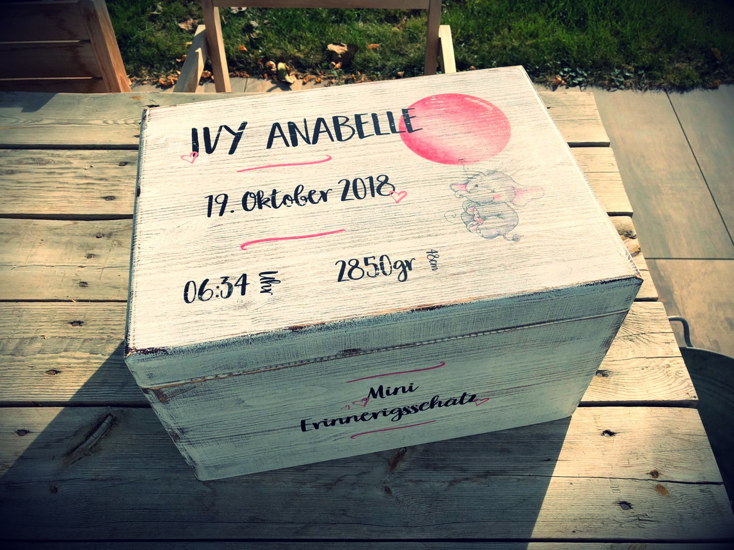 Erinnerungsbox ELEFANT mit Ballon