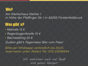 Steckerlfisch Karfreitag 29.03.24!! 