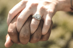 Engagement Ring Holding Hands
