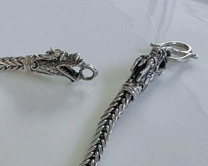Miniatura: Pulseira Dragão de Bali - Fio Quadrado 925