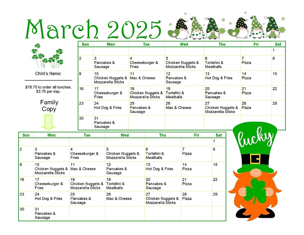 March 2025 Lunch