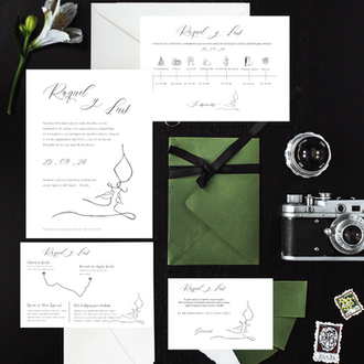 Pack personalizado de invitaciones y papelería de boda Colección EnamorArte Recuerdos Arte