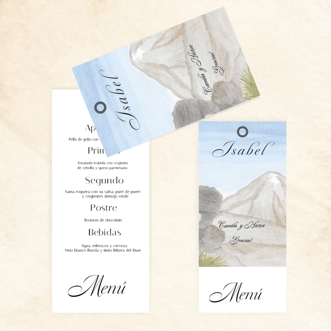 Menú de boda colección Islarte