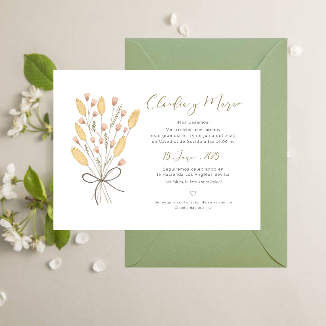 Invitación de Boda Caricia Silvestre
