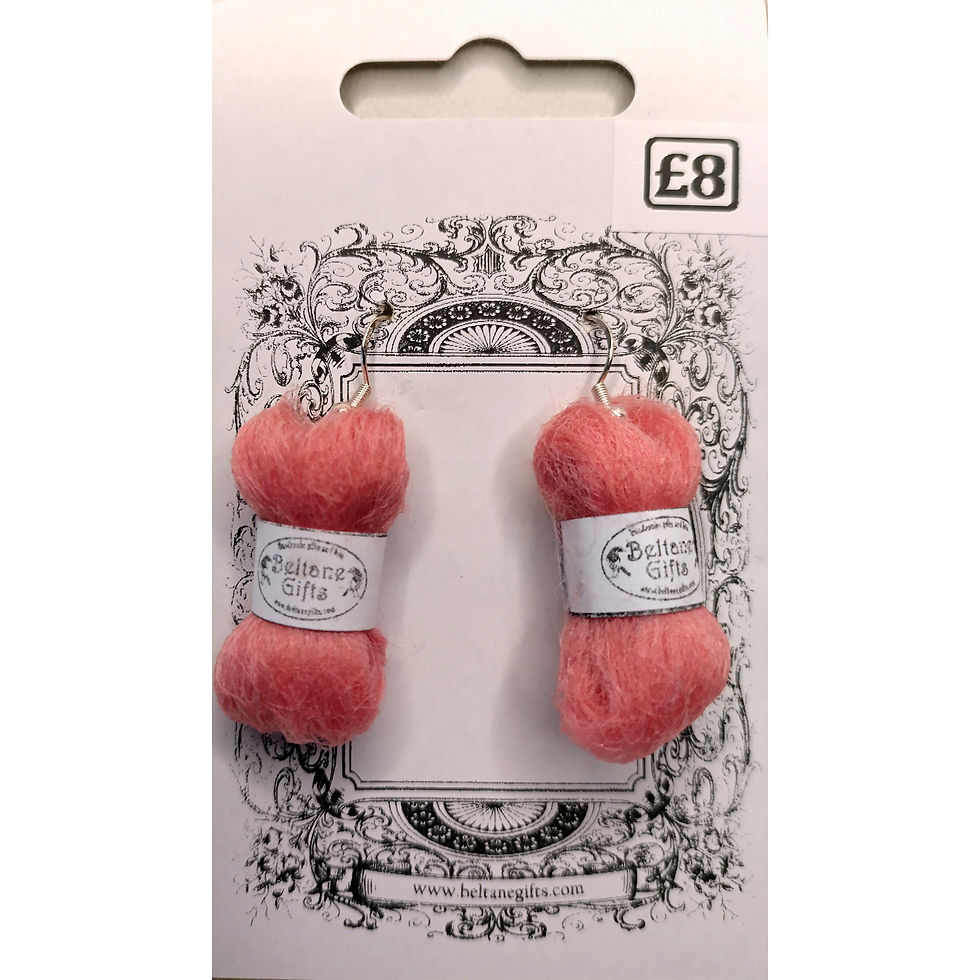 Thumbnail: "Ball of Wool" Earrings - yellow to purple