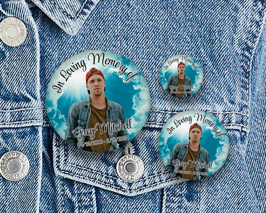 Memorial Button Custom Pin | In Loving Memory