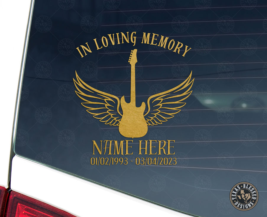 In Memory Electric Guitar Vinyl Decal