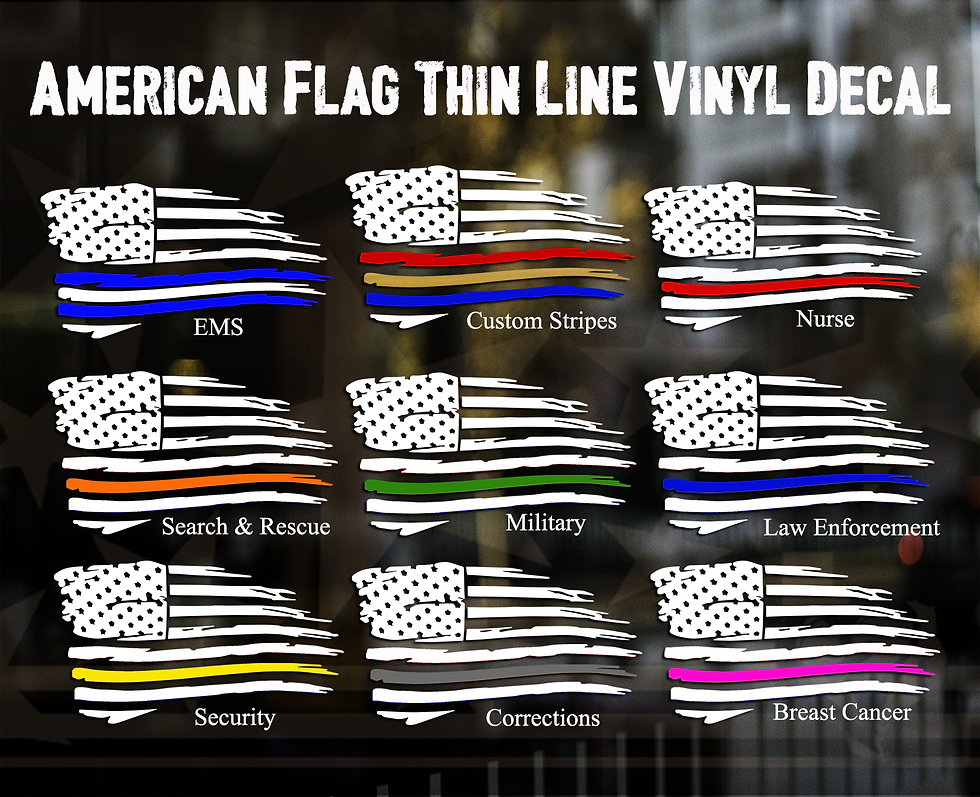 Thin Line American Flag Support First Responders Vinyl Decal