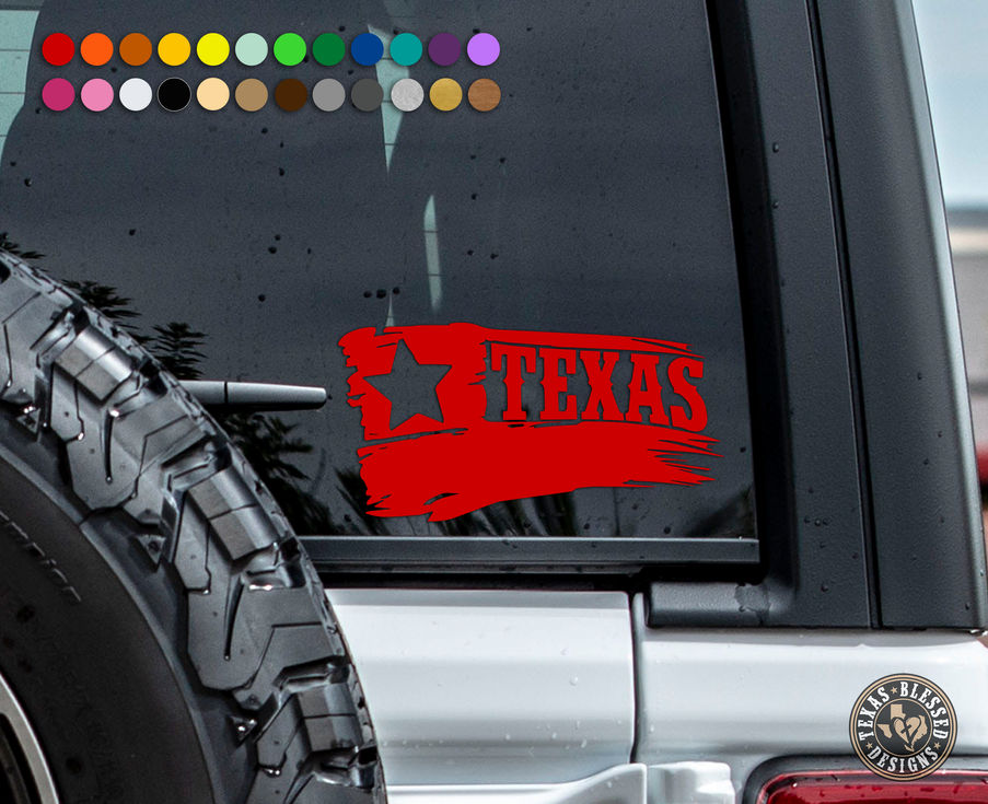 Texas Flag Texas Vinyl Decal