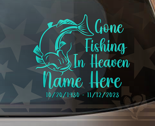 Gone Fishing In Heaven Catfish Vinyl Decal