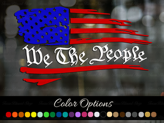 We The People American Flag Vinyl Decal