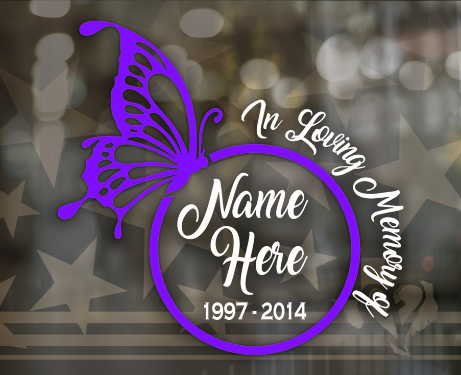 Butterfly In Loving Memory Vinyl Decal