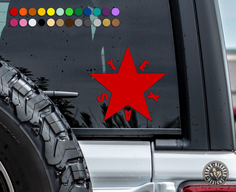 Texas Star Vinyl Decal | Lone Star Texas State Vinyl Decal | Texas Vinyl Decal