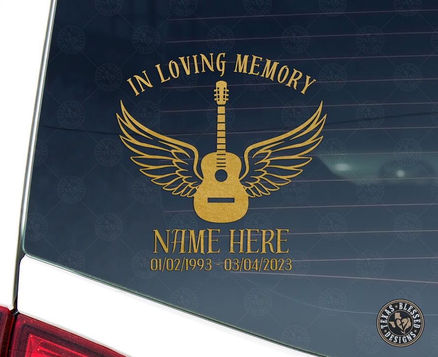 In Memory Acoustic Guitar Vinyl Decal