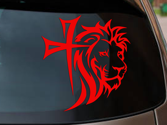 Lion of Judah Cross Vinyl Decal