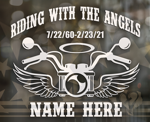 Riding With The Angels Motorcycle In Memory Vinyl Decal