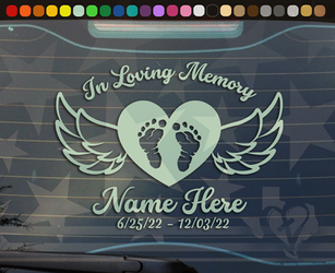 In Loving Memory Heart Infant Baby Newborn Memorial Vinyl Decal