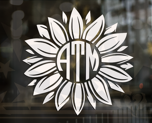 Sunflower Personalized Monogram Vinyl Decal